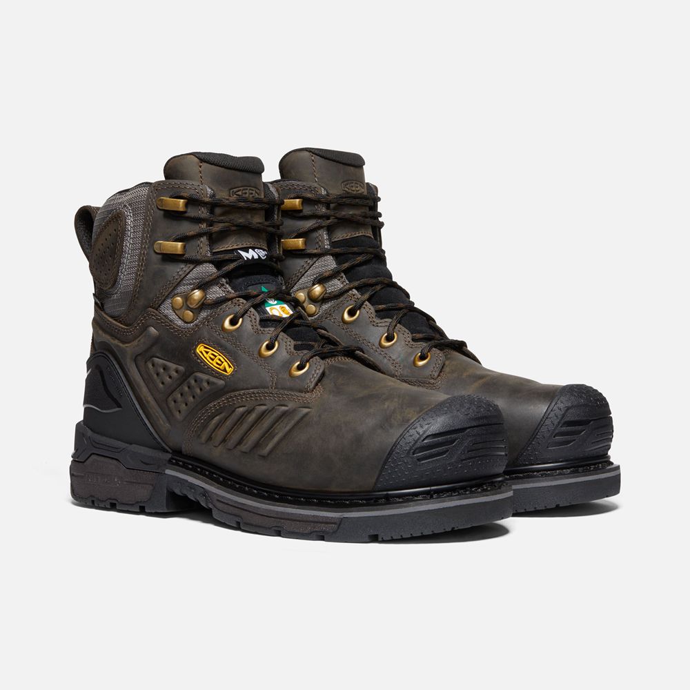 Botas de Trabajo Keen Mexico Negros Marrom - Hombre Csa Philadelphia 6\" Internal Met Waterproof (Car